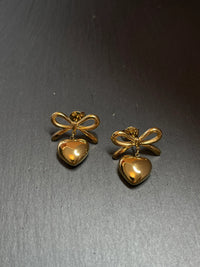 Bow Heart Studs