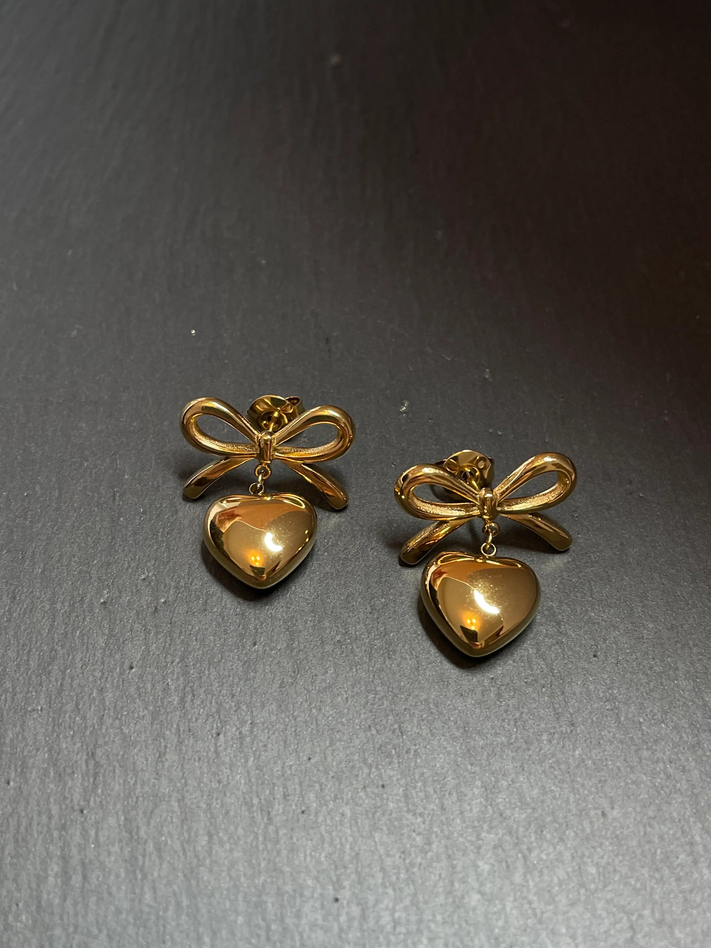 Bow Heart Studs