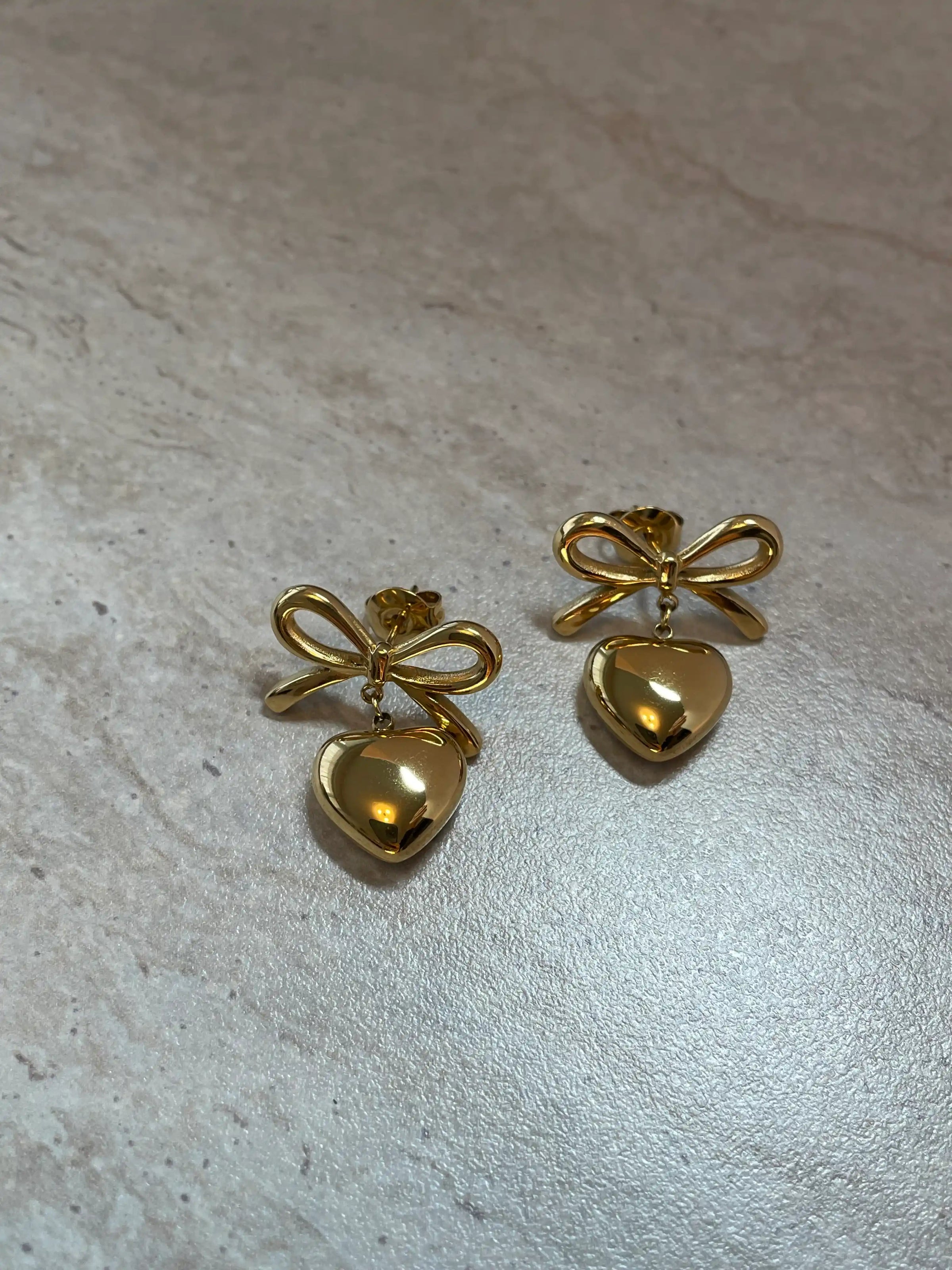 Bow Heart Studs
