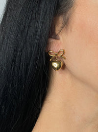 Bow Heart Studs