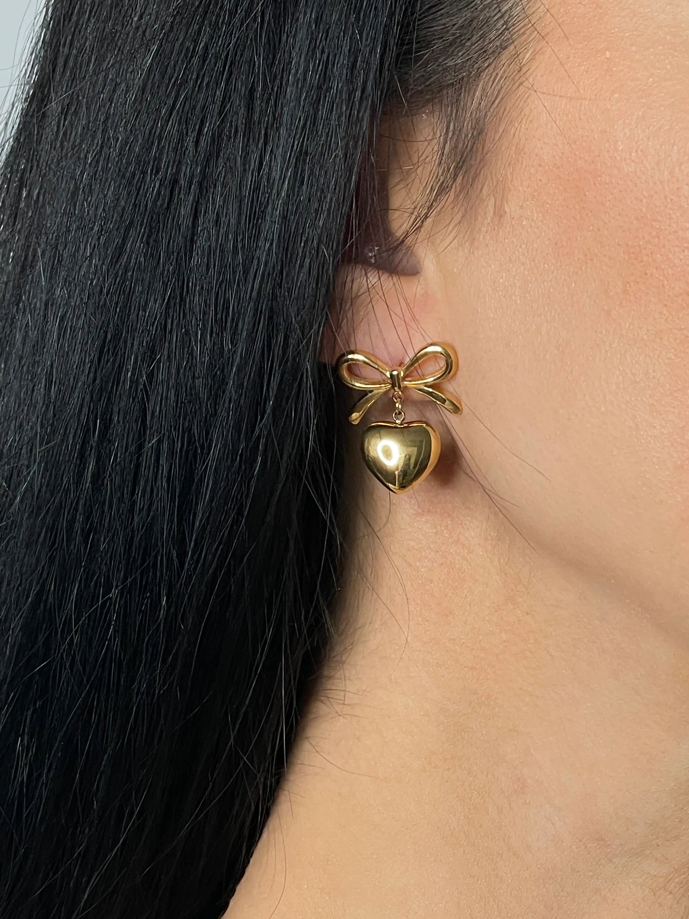 Bow Heart Studs