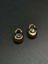Ohrstecker organische Form mit Zirkonia